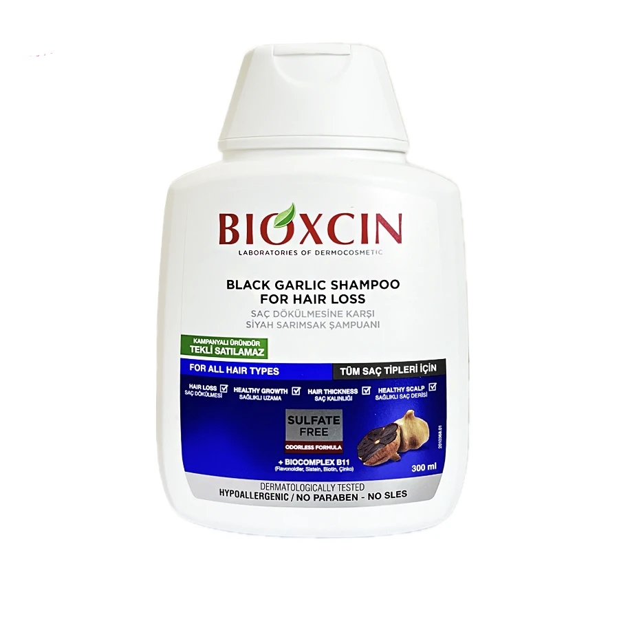 شامپو ضد ریزش بدون سولفات بیوکسین Black Garlic (سیر سیاه) حجم ۳۰۰ میل