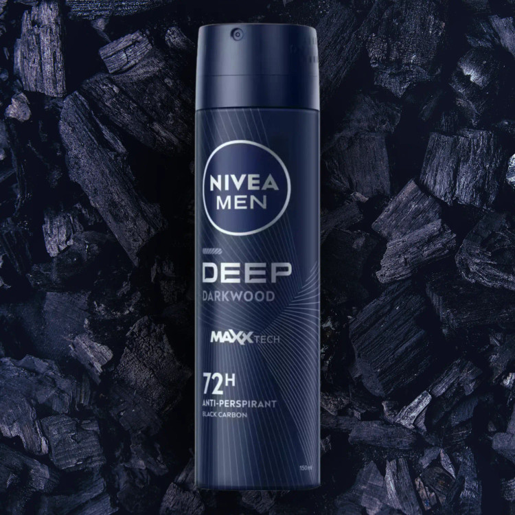 اسپری ضد تعریق بدن نیوا مردانه black carbon dark wood حجم ۱۵۰ میل